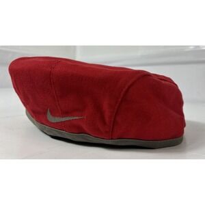 Vintage 90s‎ Nike Beret Cabbie Newsboy Hat Red Golf Cap w Snap Size Large Swoosh